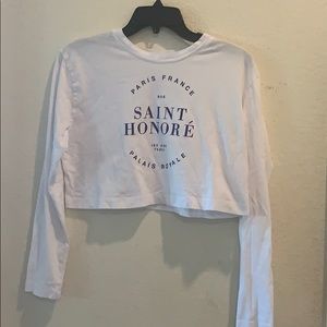 Cropped long sleeve shirt